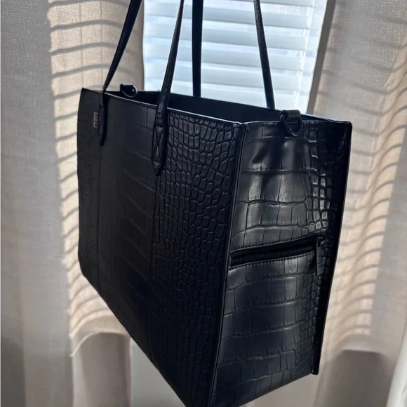 Beis The Work Tote in Black Croc - Picture 3 of 4